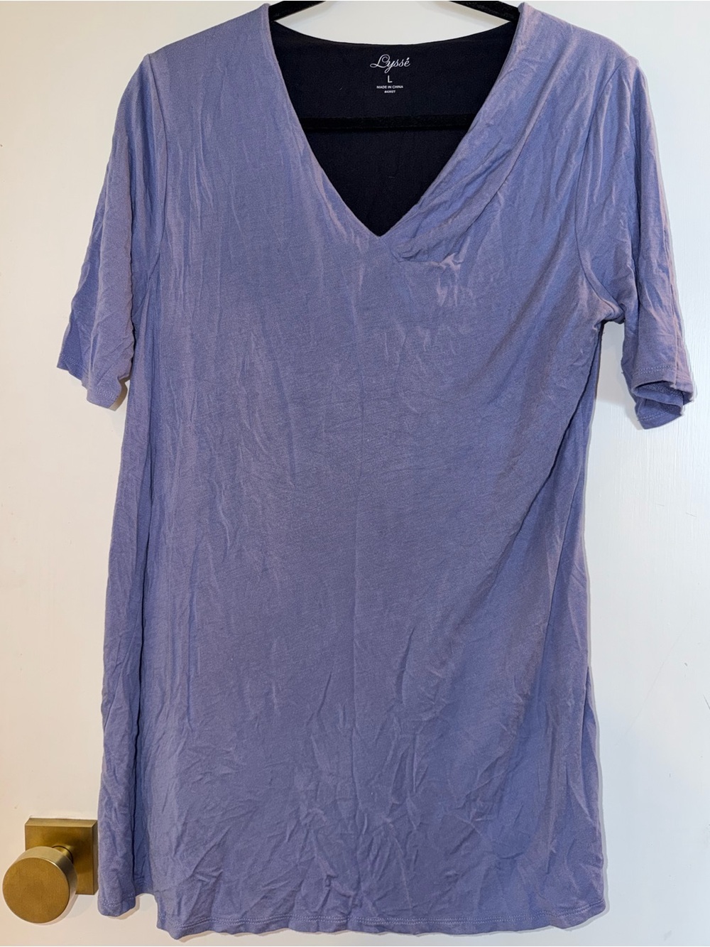 Lysse Lavender V-Neck Short Sleeve Top